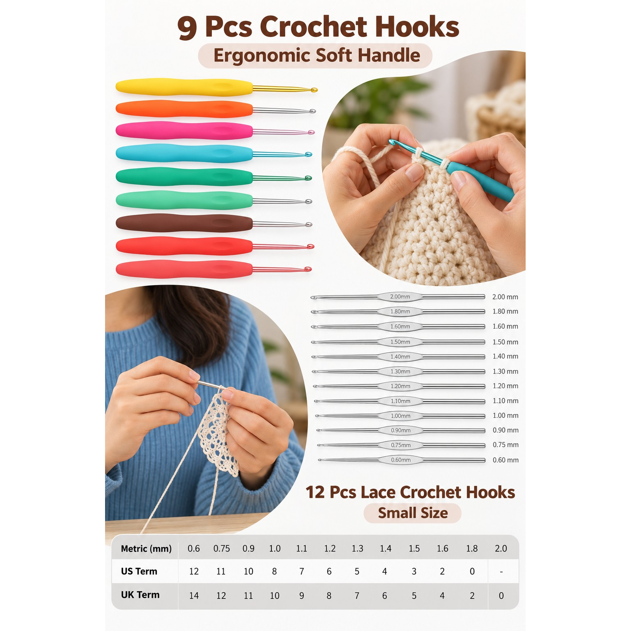 Crochet Kit for Beginners – 59-Piece Set with Yarn, Crochet Hooks & Accessories