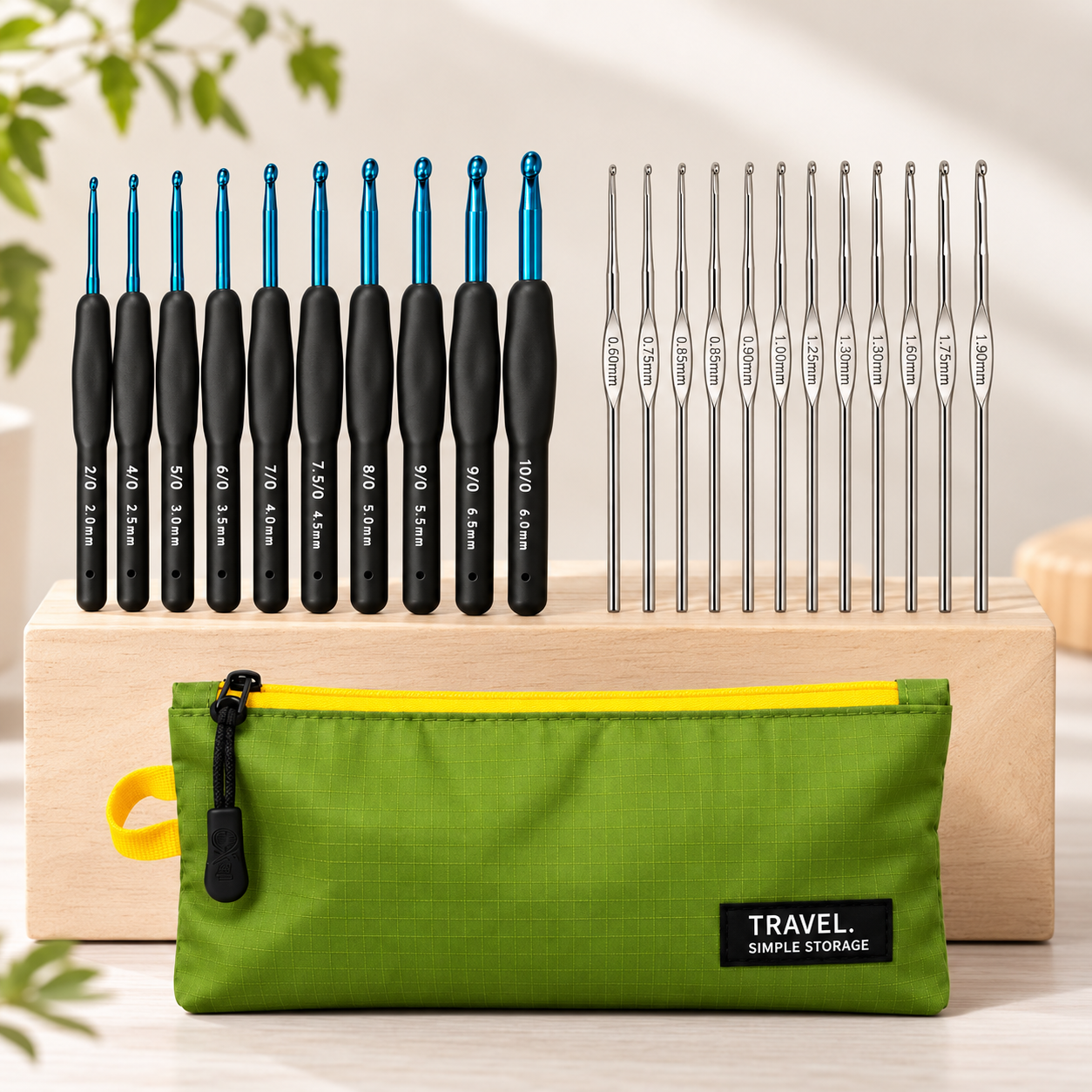 HILUSH Crochet Hook Set with Travel Pouch | 21-Piece Kit