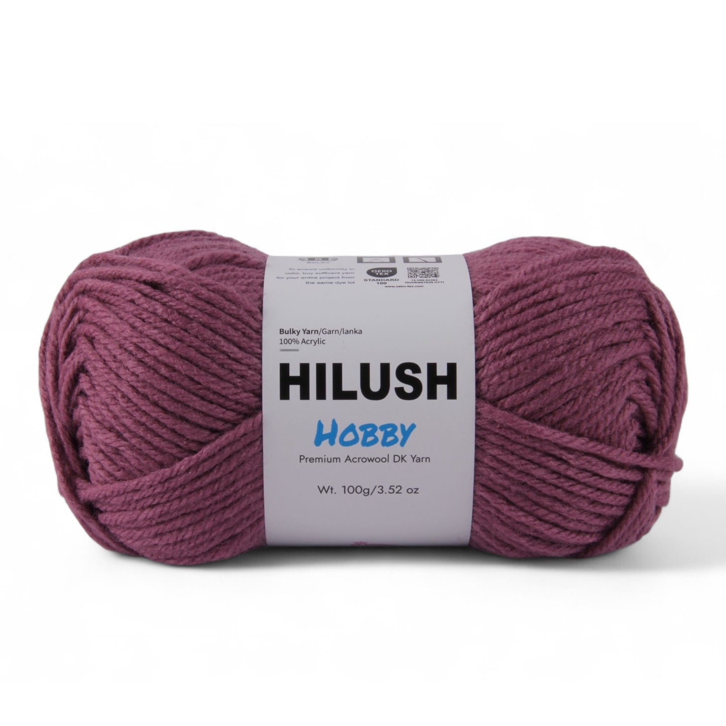 Hilush hobby yarn ball in onion peel color, 100g bulky weight acrylic yarn for knitting and crochet