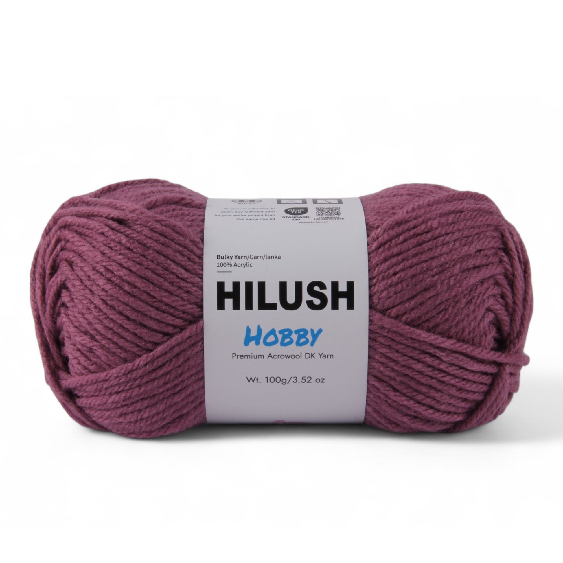 Hilush hobby yarn ball in onion peel color, 100g bulky weight acrylic yarn for knitting and crochet