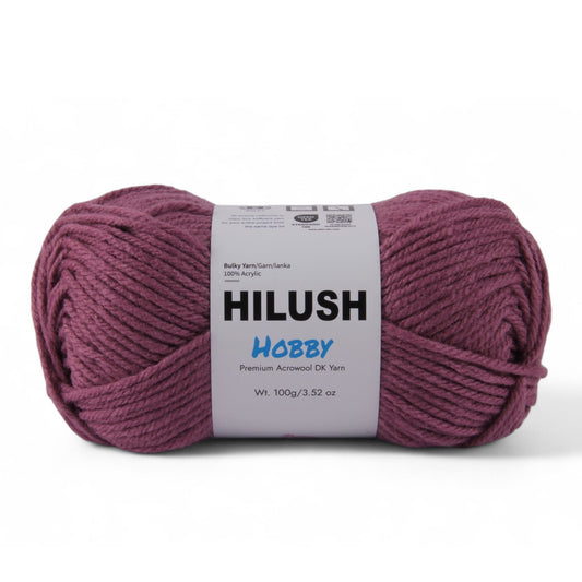 Hilush hobby yarn ball in onion peel color, 100g bulky weight acrylic yarn for knitting and crochet