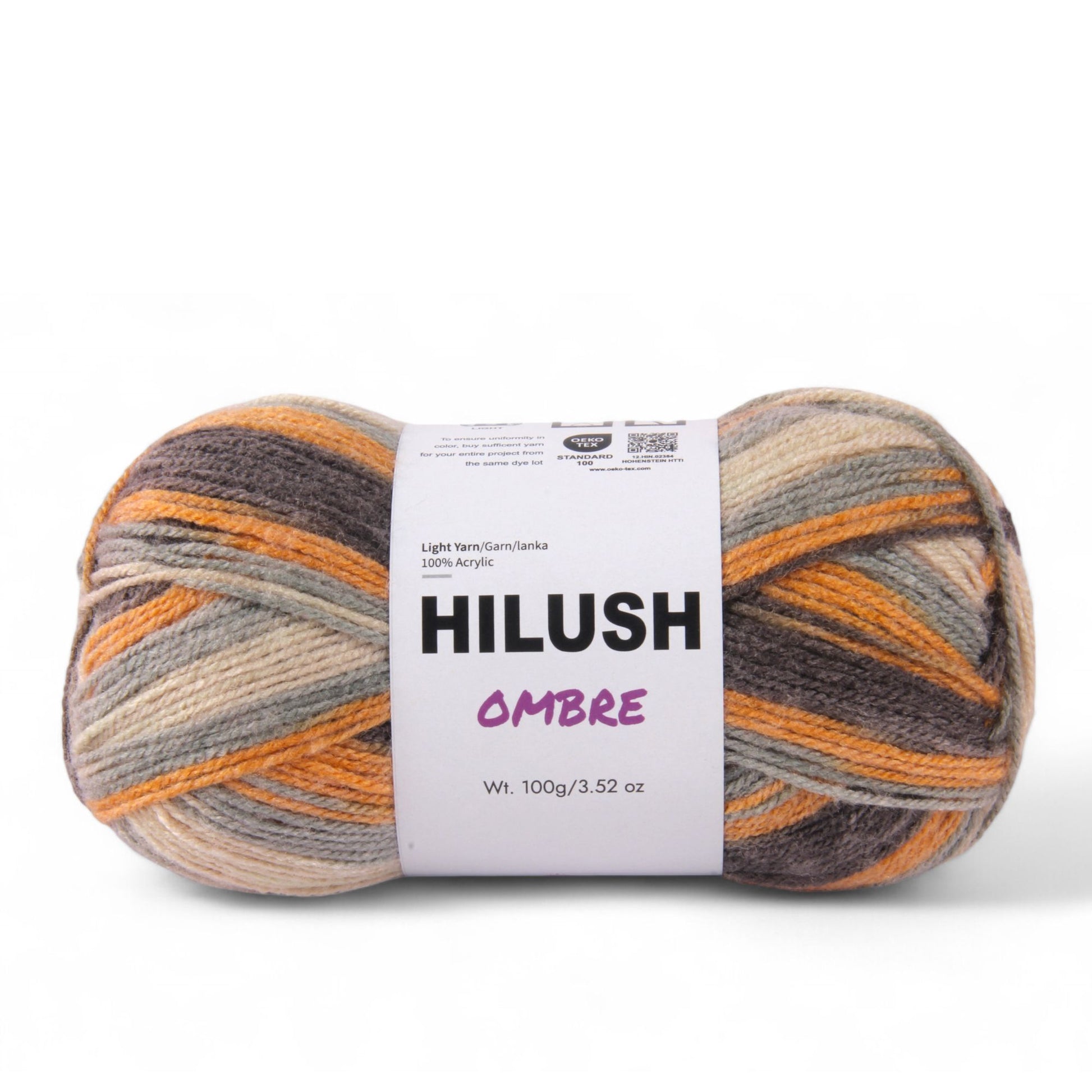 Hilush ombre yarn ball, 100g light weight acrylic yarn for knitting and crochet