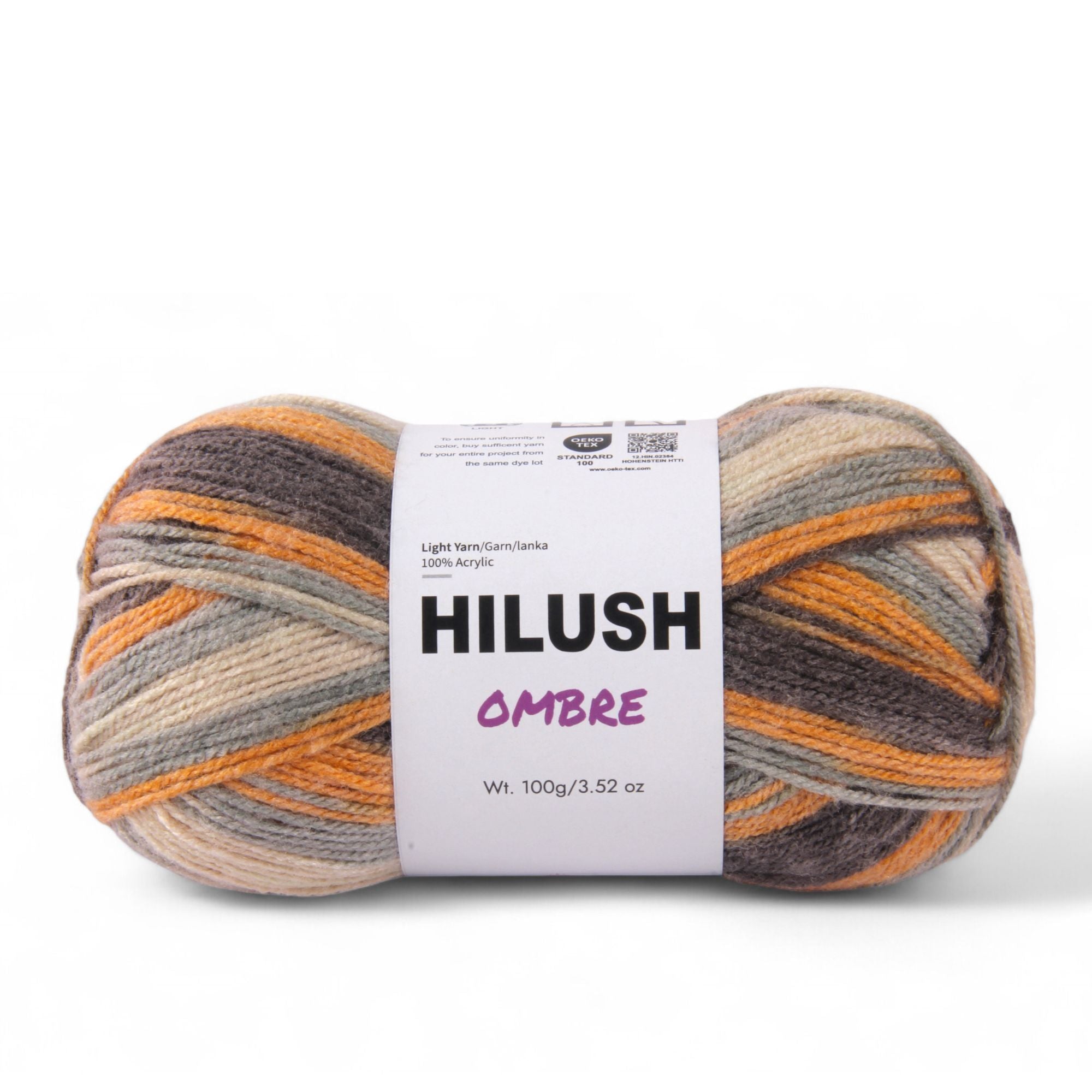 Hilush ombre yarn ball, 100g light weight acrylic yarn for knitting and crochet