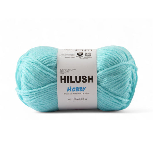 Hilush hobby yarn ball in arabic blue color, 100g bulky weight acrylic yarn for knitting and crochet