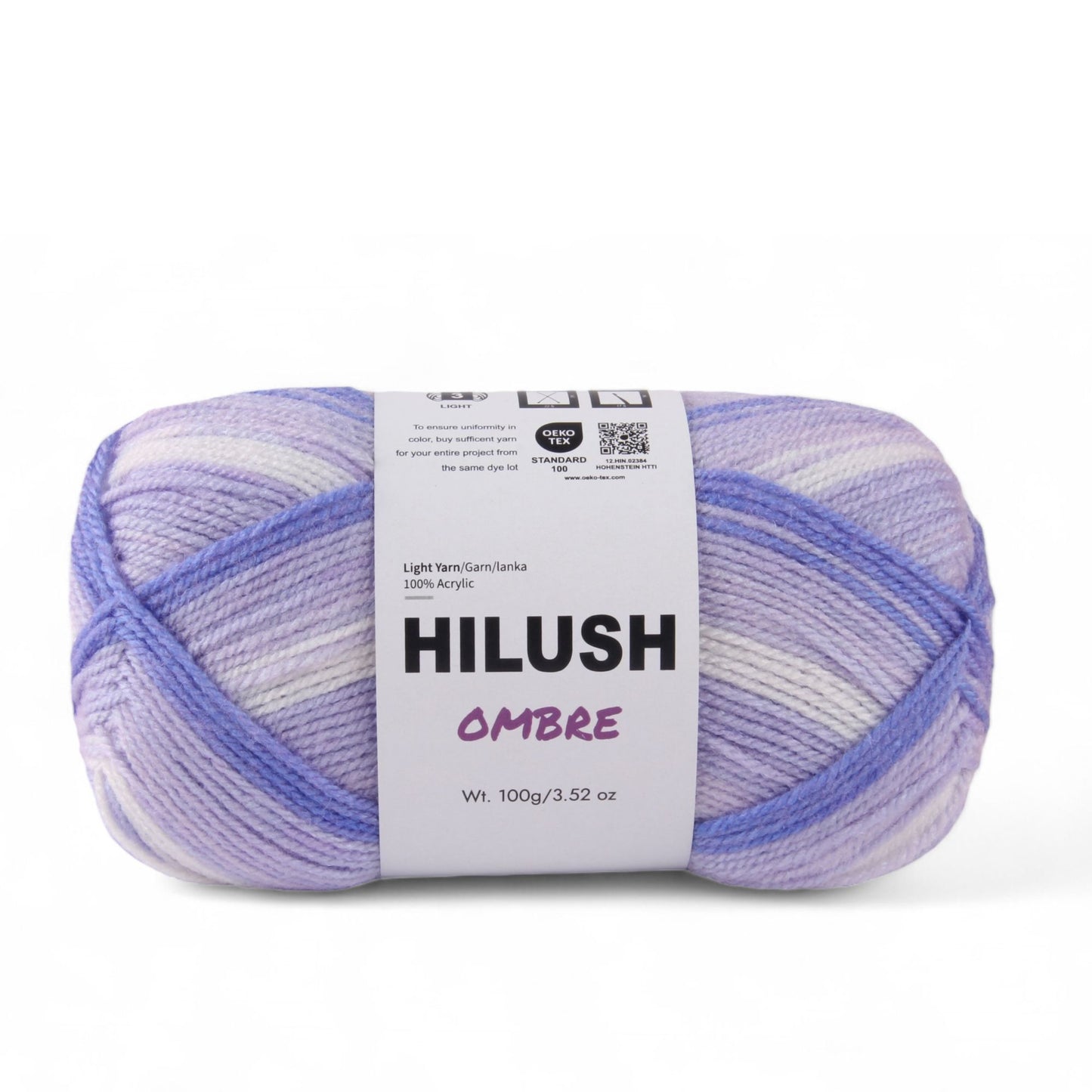 Hilush ombre yarn ball, 100g light weight acrylic yarn for knitting and crochet