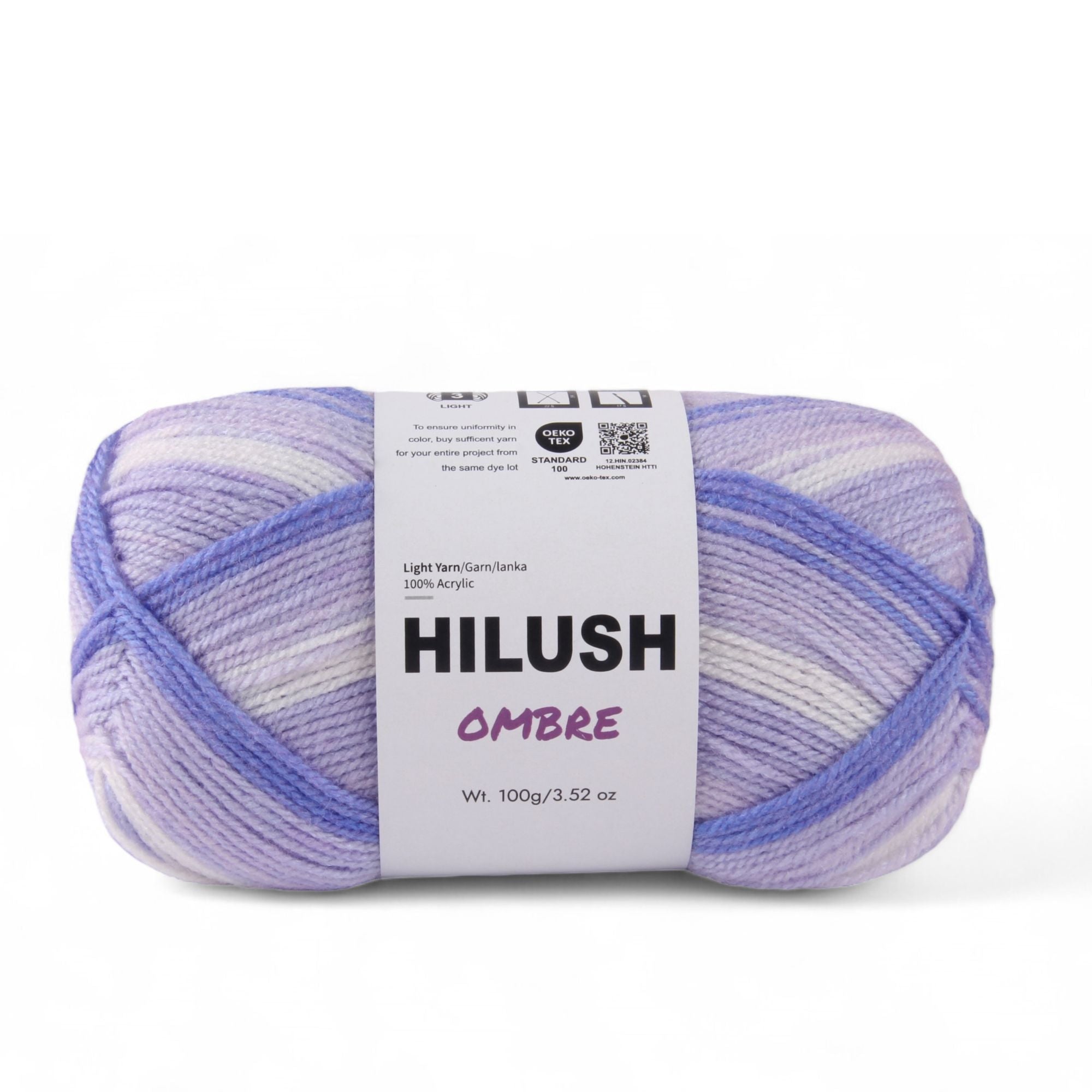 Hilush ombre yarn ball, 100g light weight acrylic yarn for knitting and crochet
