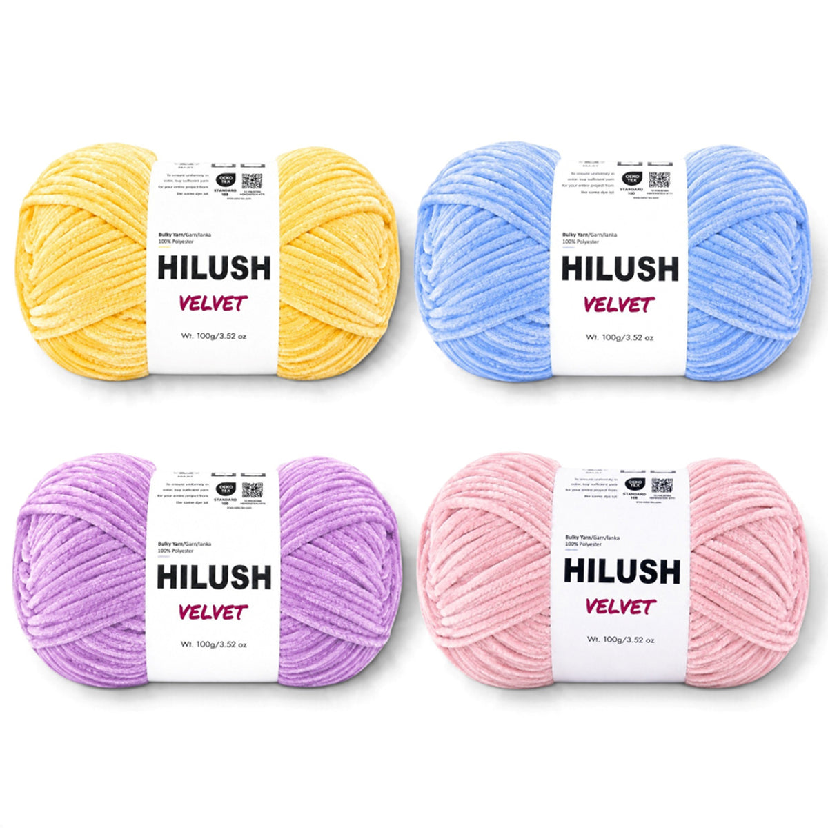 Velvet Pastel Yarn Bundle – Pack of 4