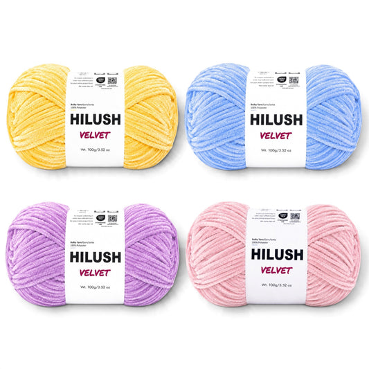 Velvet Pastel Yarn Bundle – Pack of 4